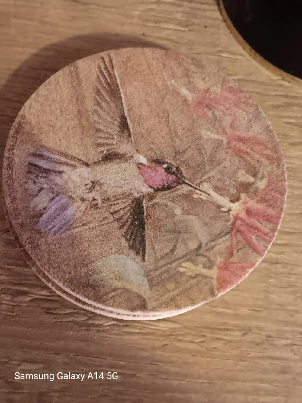 Set of 4 Round Hummingbird Stone Coasters